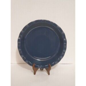 Target Threshold Pie Deep Dish Navy Blue Scalloped Ruffled 10.5" Stoneware Plate